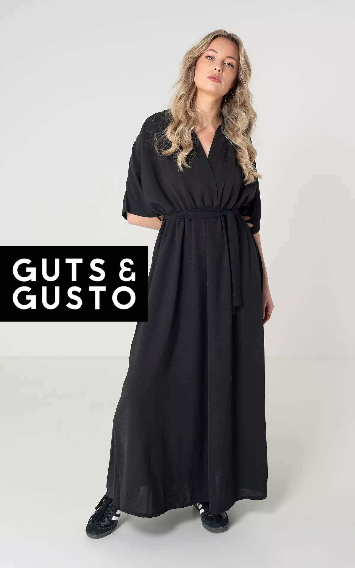 Maxi Jurk Korte Jurken Maxi Jurk Met Korte Mouwen Guts Gusto