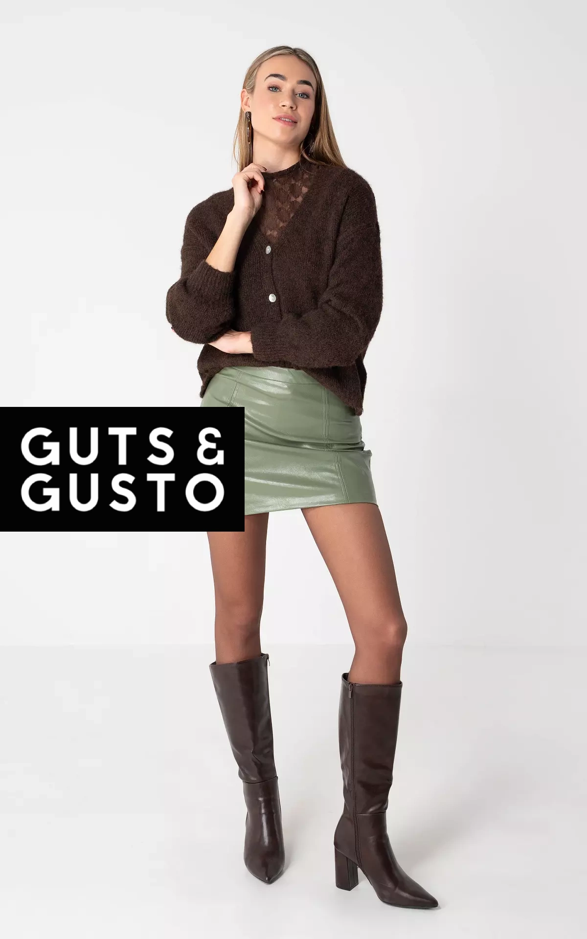 Leder Rocks Leder-Look Rock mit Reißverschluss - Grün | Guts & Gusto